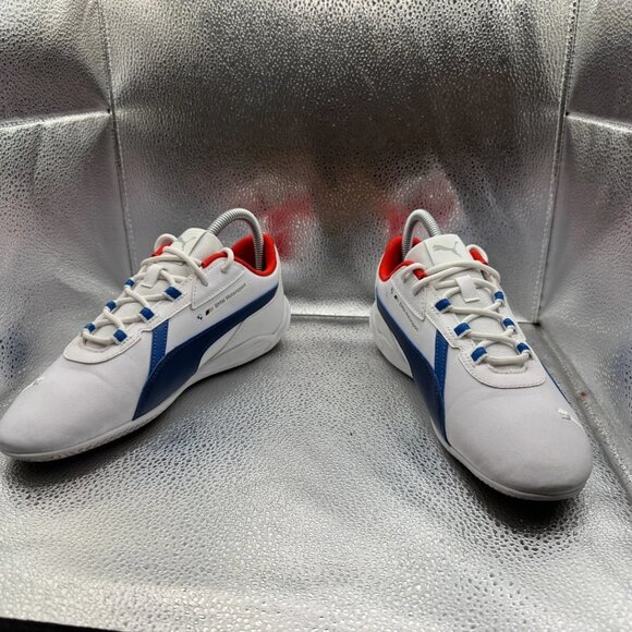 Size 6C Puma BMW MMS R-Cat Machina White Blue Red Mens Lace-Up Motorsport Shoe - Picture 6 of 10